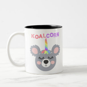 beer van koala met regenbooghoorn Cool Koala Tweekleurige Koffiemok