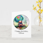 Beer van Little Boy Kaart (Gele Bloem)