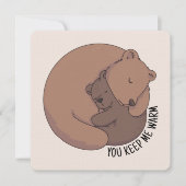 Beer van mama Hugging Baby Beer Cub Moederdag Notitiekaartje (Voorkant)