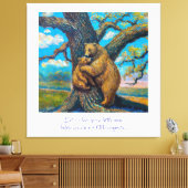 Beer van mama met schilderij van Baby-olie op groo Canvas Afdruk (Insitu (Woonkamer))