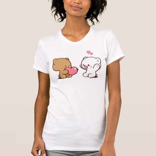 beer van melk en mocha t-shirt (Voorkant)