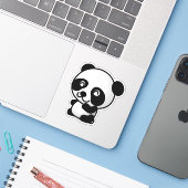 beer van panda-dieren . sticker (Laptop met iPhone)