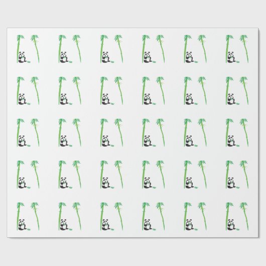Beer van Panda met verpakkingspapier van Bamboe Cadeaupapier (Vlak)