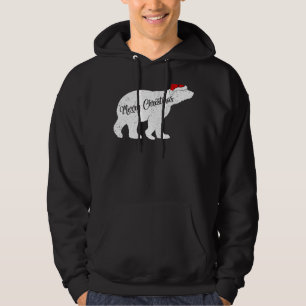 Beer van Polar Beer Dierenvriend Xmas Santa Hat Po Hoodie
