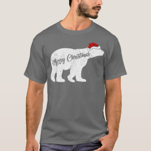 Beer van Polar Beer Dierenvriend Xmas Santa Hat Po T-shirt