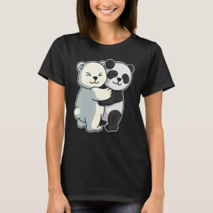 Beer van polen en panda-koeien voor vrouwelijke di t-shirt