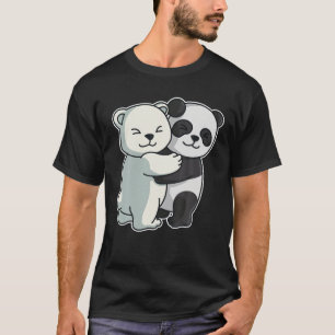 Beer van polen en panda-koeien voor vrouwelijke di t-shirt