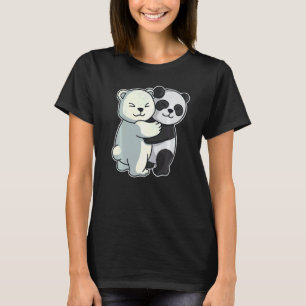 Beer van polen en panda-koeien voor vrouwelijke di t-shirt