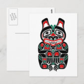 Beer van Red en Green Haida Spirit Briefkaart (Voorkant / Achterkant)