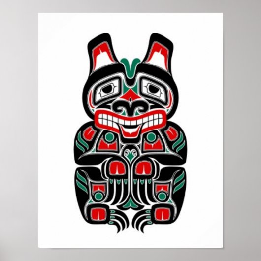 Beer van Red en Green Haida Spirit Poster (Voorkant)