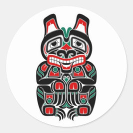 Beer van Red en Green Haida Spirit Ronde Sticker