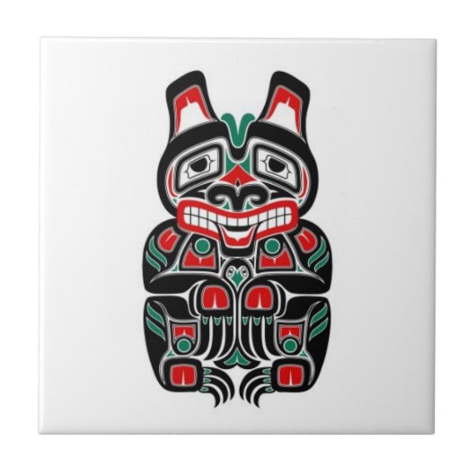 Beer van Red en Green Haida Spirit Tegeltje (Voorkant)