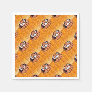 Beer van Red Panda over Oranje Cubisme Servetten