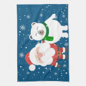 Beer van Santa en Polar Theedoek (Verticaal)