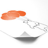 Beer van vliegende polen met ballonnen foto afdruk (Hoek)