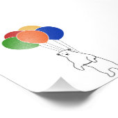 Beer van vliegende polen met vogelballonnen foto afdruk (Hoek)