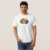 Beer van vliegende polen met vogelballonnen t-shirt (Voorkant volledig)
