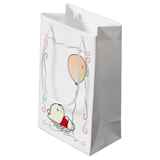 Beer van vrije dromen met ballonnen klein cadeauzakje (Achterkant Gekanteld)