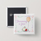 Beer van vrije dromen met ballonnen vierkante button 5,1 cm (Voorkant /achterkant)