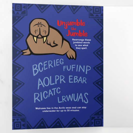 Beer van wilde polen Puzle Wenskaart Trivoudig Drieluik Wenskaart (Binnenzijde eerst)