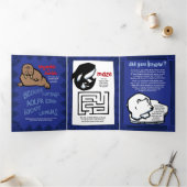 Beer van wilde polen Puzle Wenskaart Trivoudig Drieluik Wenskaart (Binnen)