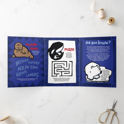 Beer van wilde polen Puzle Wenskaart Trivoudig Drieluik Wenskaart (Binnen)