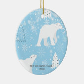 Beer van wintersopflakes van polair keramisch ornament (Rechts)