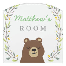 Beer van Woodland Room Deurteken