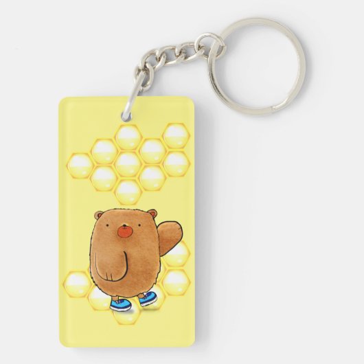 Beer van zoete honing sleutelhanger (achterkant)