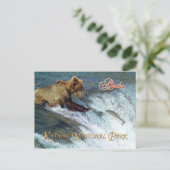 Beer vangzalm, Nationaal Park Katmai, AK Briefkaart (Staand voorkant)