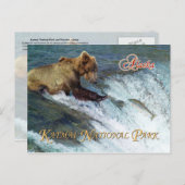Beer vangzalm, Nationaal Park Katmai, AK Briefkaart (Voorkant / Achterkant)