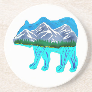 Beer veel terrein zandsteen onderzetter