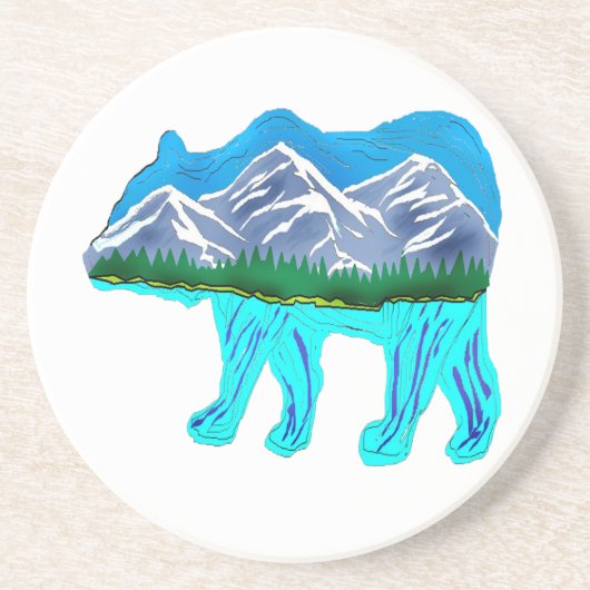 Beer veel terrein zandsteen onderzetter (Voorkant)