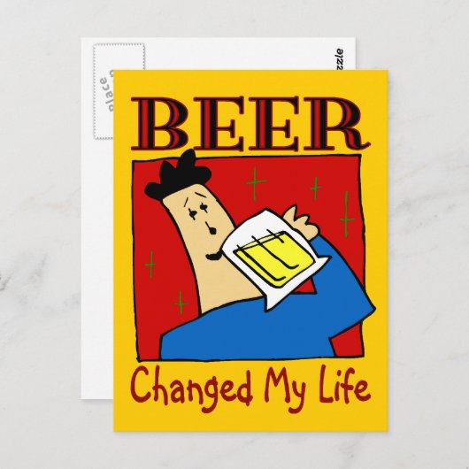 Beer veranderde mijn leven briefkaart (Voorkant / Achterkant)