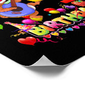 Beer verjaardag 4 jaar oud Kinder vierde Beer gebo Poster (Hoek)