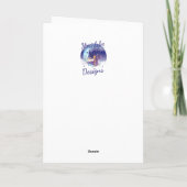 Beer Verjaardag Met taart en kaarsen Spelen op woo Bedankkaart (Achterkant)