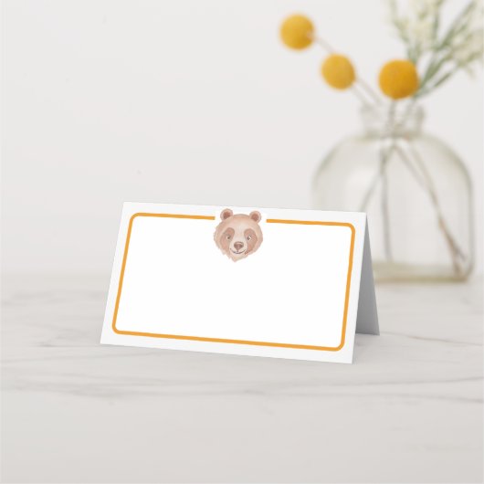 Beer Verjaardag Party Place Card – Teddy Bear Tabl Plaatskaartje (Voorkant)