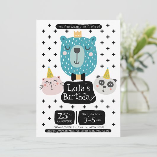 Beer verjaardagsfeestje kaart (Staand voorkant)