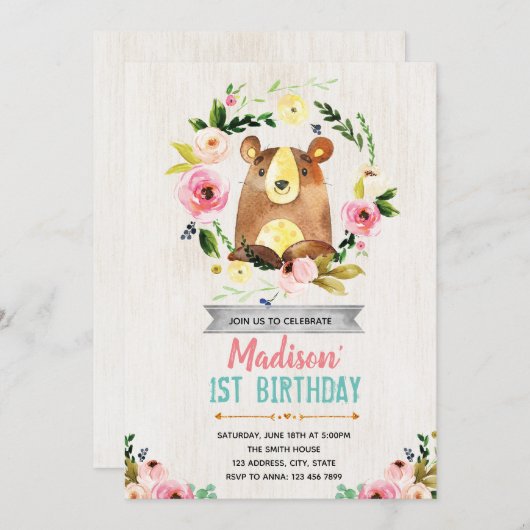 Beer verjaardagsfeestuitnodiging kaart (Voorkant / Achterkant)