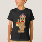 Beer Verjaardagskaarsencake T-shirt (Voorkant)
