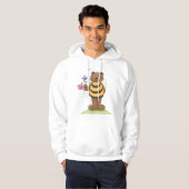 Beer verkleed als hommel met bloemen hoodie (Voorkant volledig)