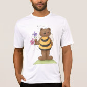 Beer verkleed als hommel met bloemen t-shirt (Voorkant)