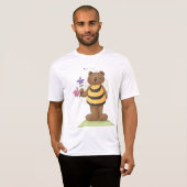Beer verkleed als hommel met bloemen t-shirt (Voorkant volledig)