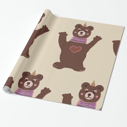 Beer Verpakking Papier Baby cadeauverpakking (Uitgerold)