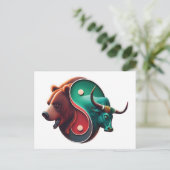 Beer versus Bull Trading Briefkaart (Staand voorkant)