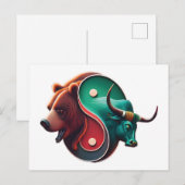 Beer versus Bull Trading Briefkaart (Voorkant / Achterkant)