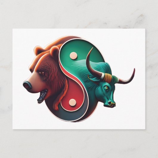 Beer versus Bull Trading Briefkaart (Voorkant)