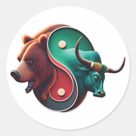 Beer versus Bull Trading Ronde Sticker (Voorkant)