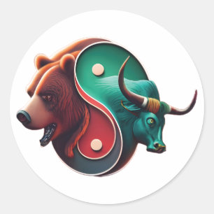 Beer versus Bull Trading Ronde Sticker