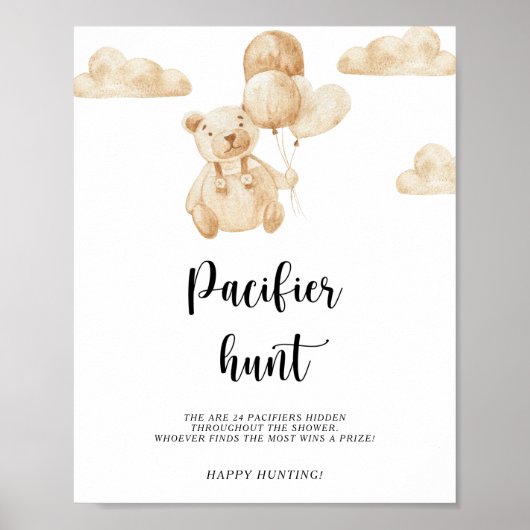 Beer verzoener jacht babyshower spel poster (Voorkant)